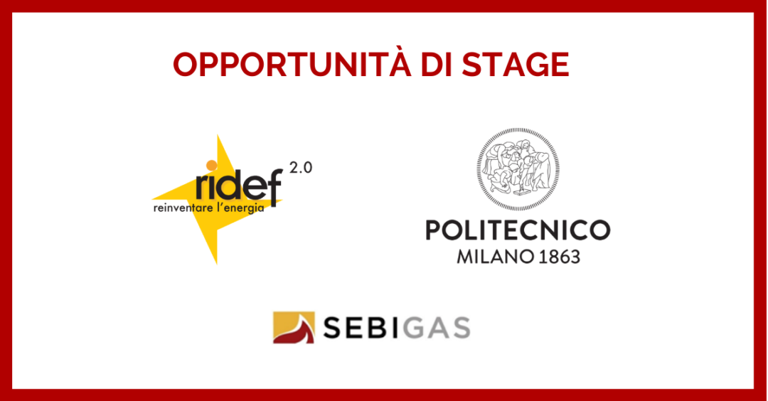 Opportunità di stage per gli studenti del Master RIDEF del Politecnico di Milano