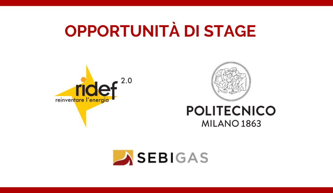 Opportunità di stage per gli studenti del Master RIDEF del Politecnico di Milano