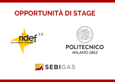 Opportunit&agrave; di stage per gli studenti del Master RIDEF del Politecnico di Milano